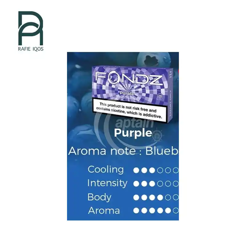 Fondz Purple یکی از طعم‌های پرطرفدار برند فوندز است که با ترکیبی از رایحه‌های میوه‌ای بنفش (مانند انگور سیاه یا تمشک) و خنکی منتول طراحی شده. این طعم تجربه‌ای متعادل، تازه و خوش‌عطر را به همراه دارد و برای کسانی مناسب است که به دنبال طعمی خاص و میوه‌ای هستند.