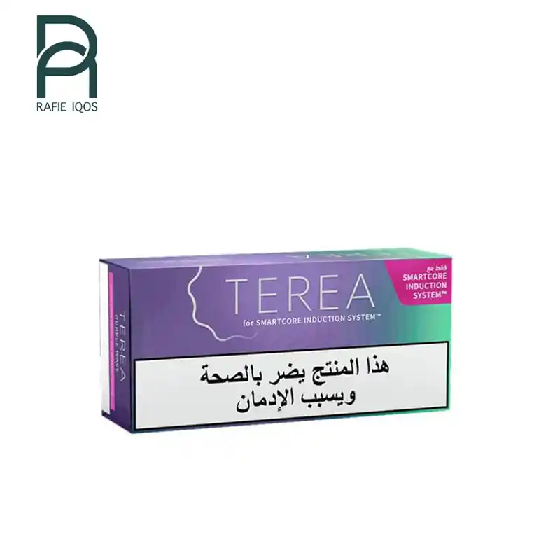 TEREA Purple Wave عرب یکی از طعم‌های پرطرفدار و معطر خانواده TEREA است که با رایحه‌ی میوه‌های بنفش (بلوبری و انگور) و خنکی ملایم منتول طراحی شده